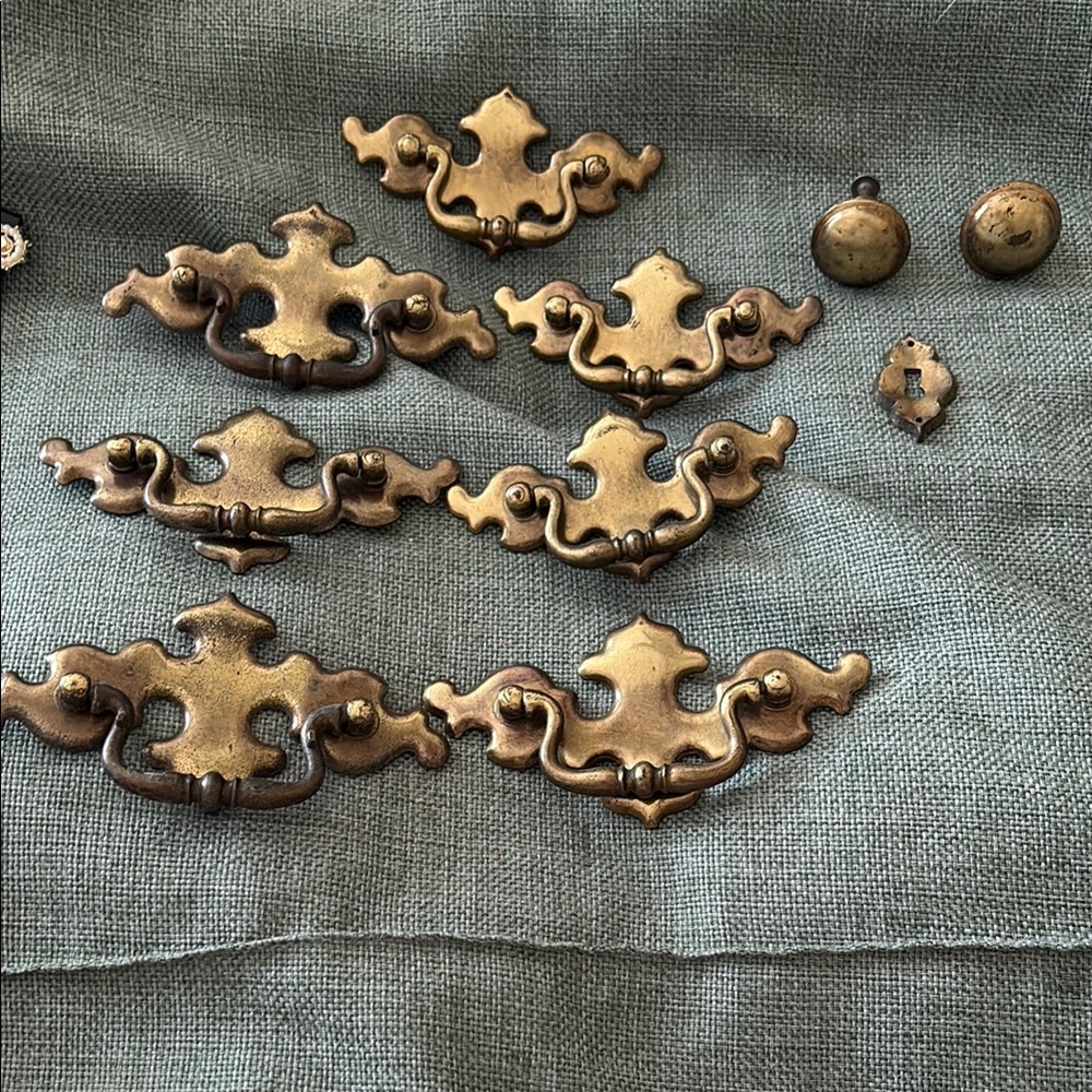 Vintage Brass Drawer Pulls Set